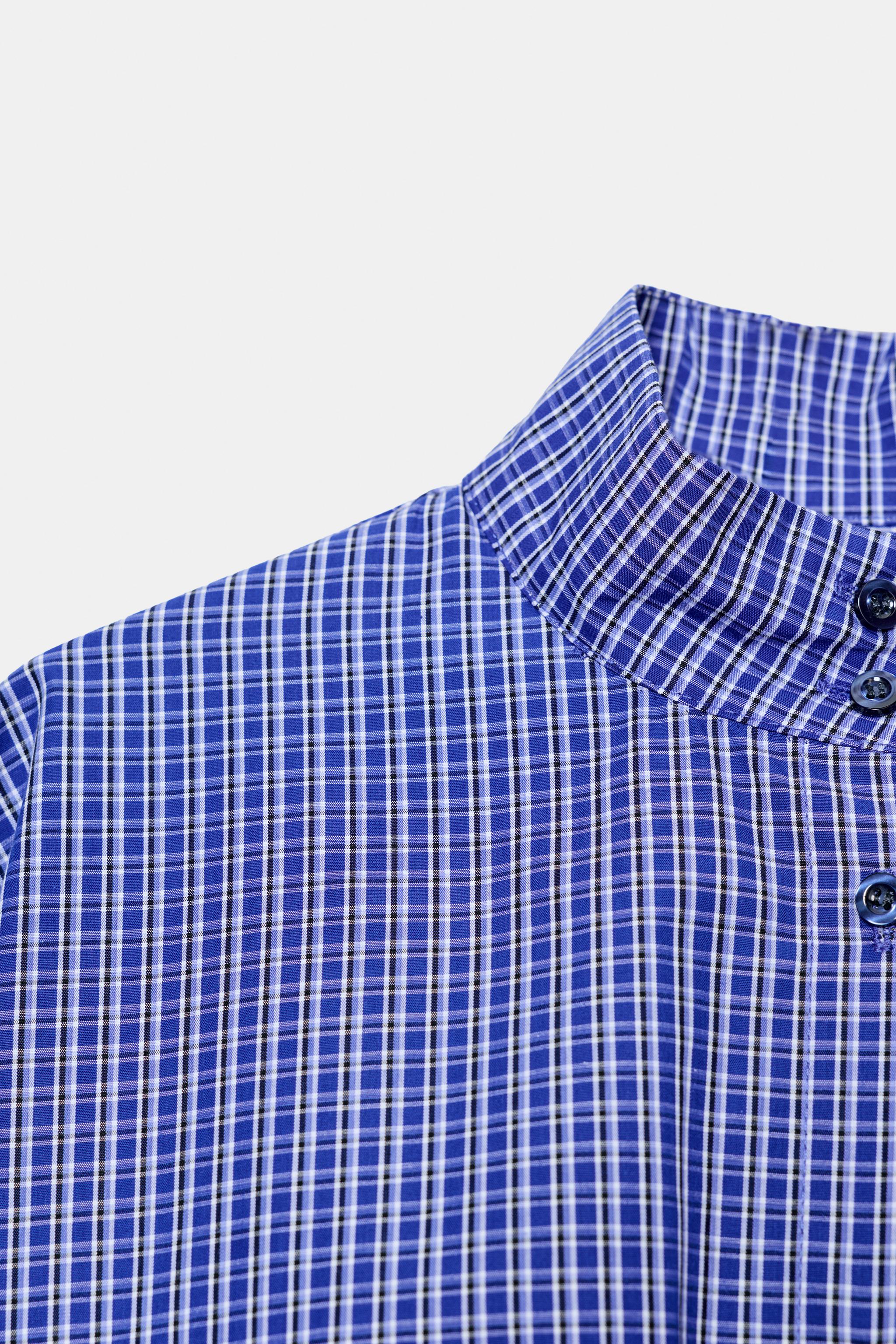 CHEMISE À CARREAUX ET MANCHES BOUFFANTES